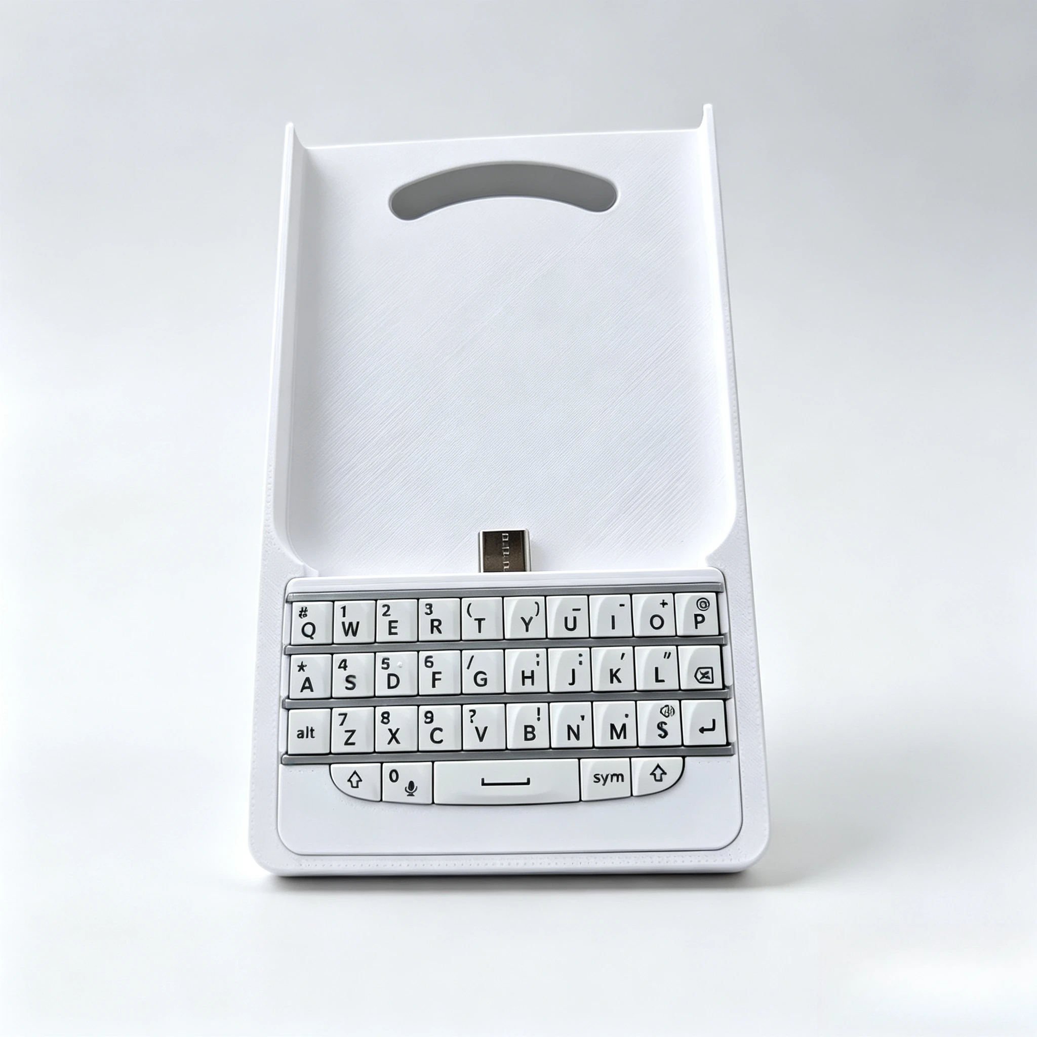 Mini Phone Keyboard Customized Full Keyboard Phone Case Dual Type-C White Casing Responsive Buttons for Office Keyboard Gift