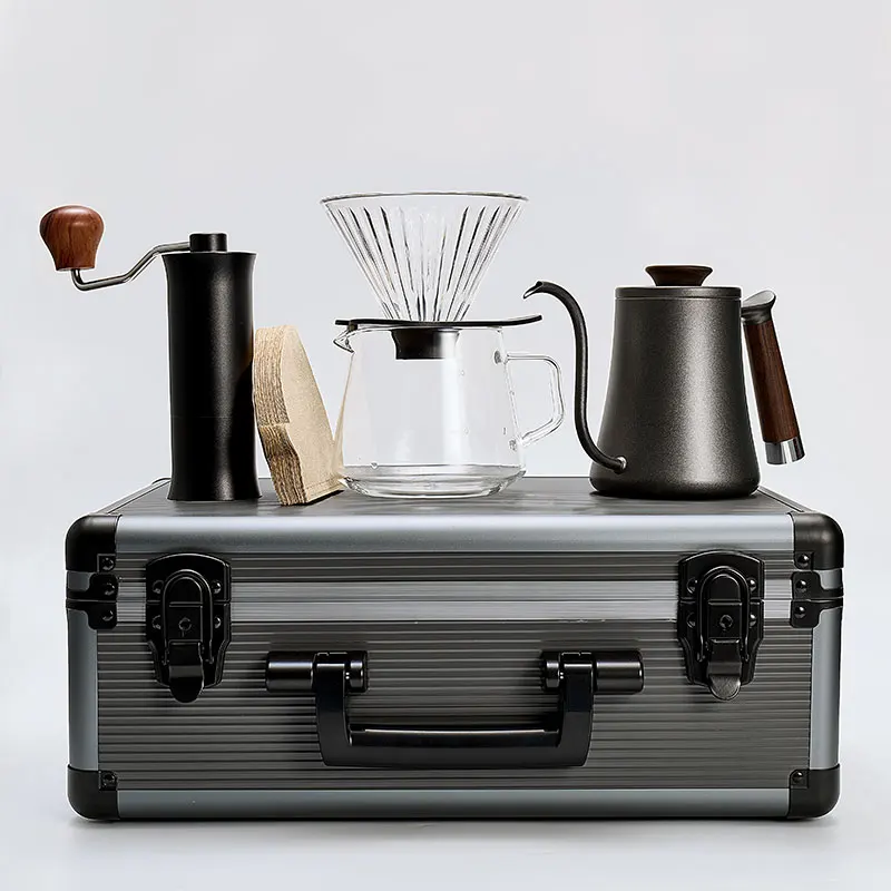 Pour Over Coffee Sets Eco-Friendly Stainless Steel & Plastic Barista Tools Gooseneck Kettle Travel Bag Hand Brew Kit