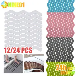 Anti Skid Tape Stairs Step Appliques Shower Tub Floor Colorful Shower Stickers Anti-slip Strips S Wave-shaped Shower Stickers