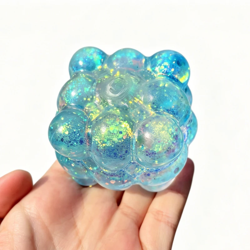 Glänzende Squishy-Würfel aus Maltose, Quetschspielzeug, Stressabbau-Spielzeug, farbige Dekompressionsgeschenke