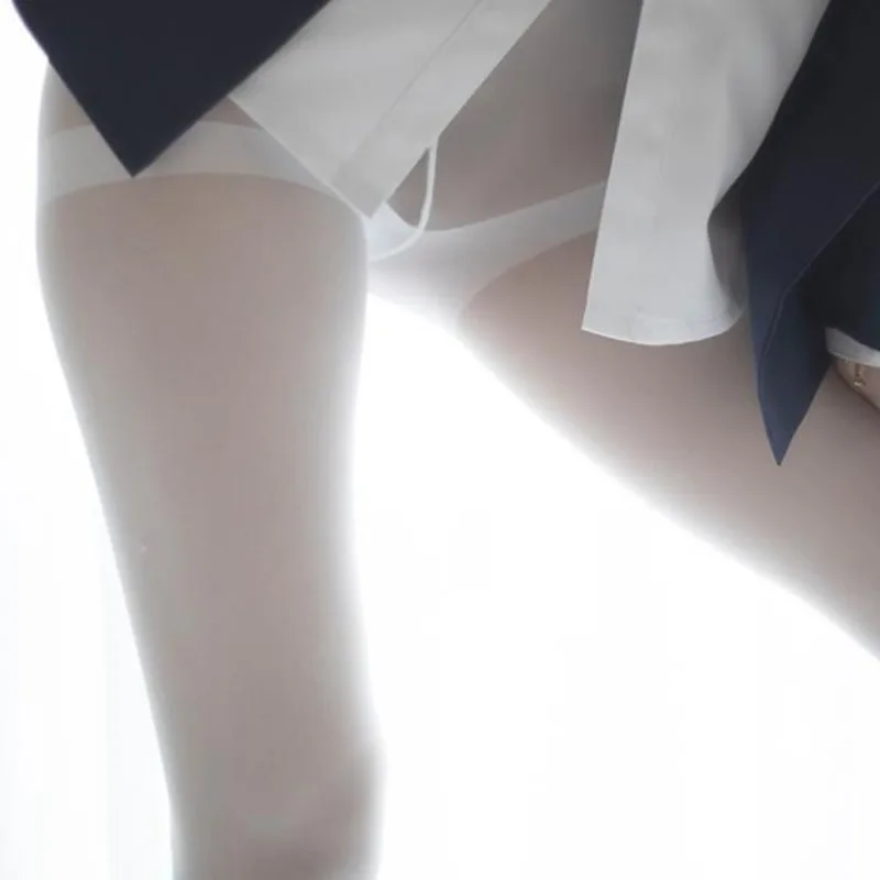 2pcs Anime Girlfriend White Pantyhose Women JK Sweet Cute Meaty Cosplay Pantyhose Leg Loop Deepened OneLine Crotch 50D Tights