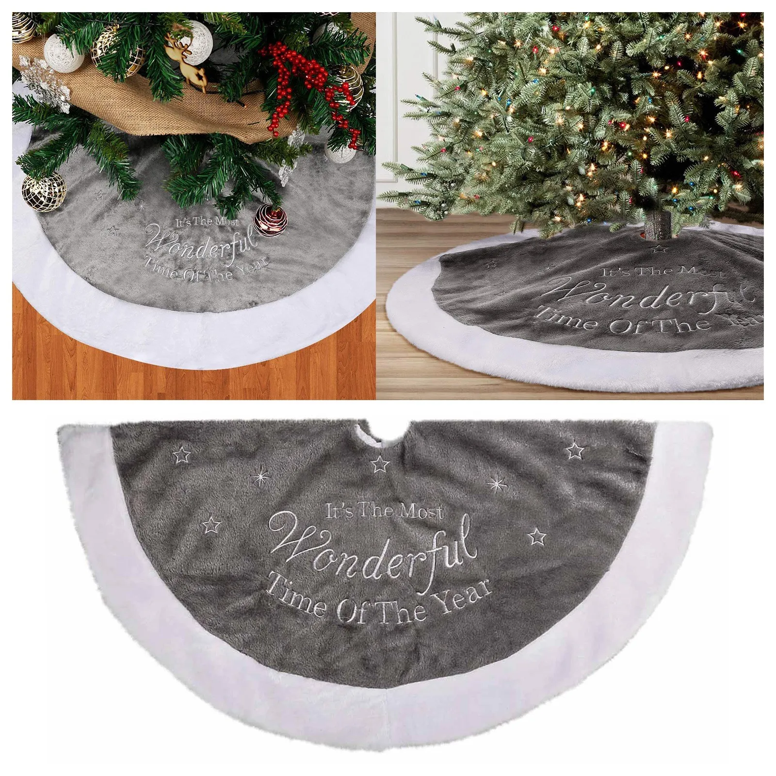 Christmas Tree Skirt Mat Under The Tree Christmas Decorations For Home Snowflake New Christmas Tree Foot Carpet Accessories 2025