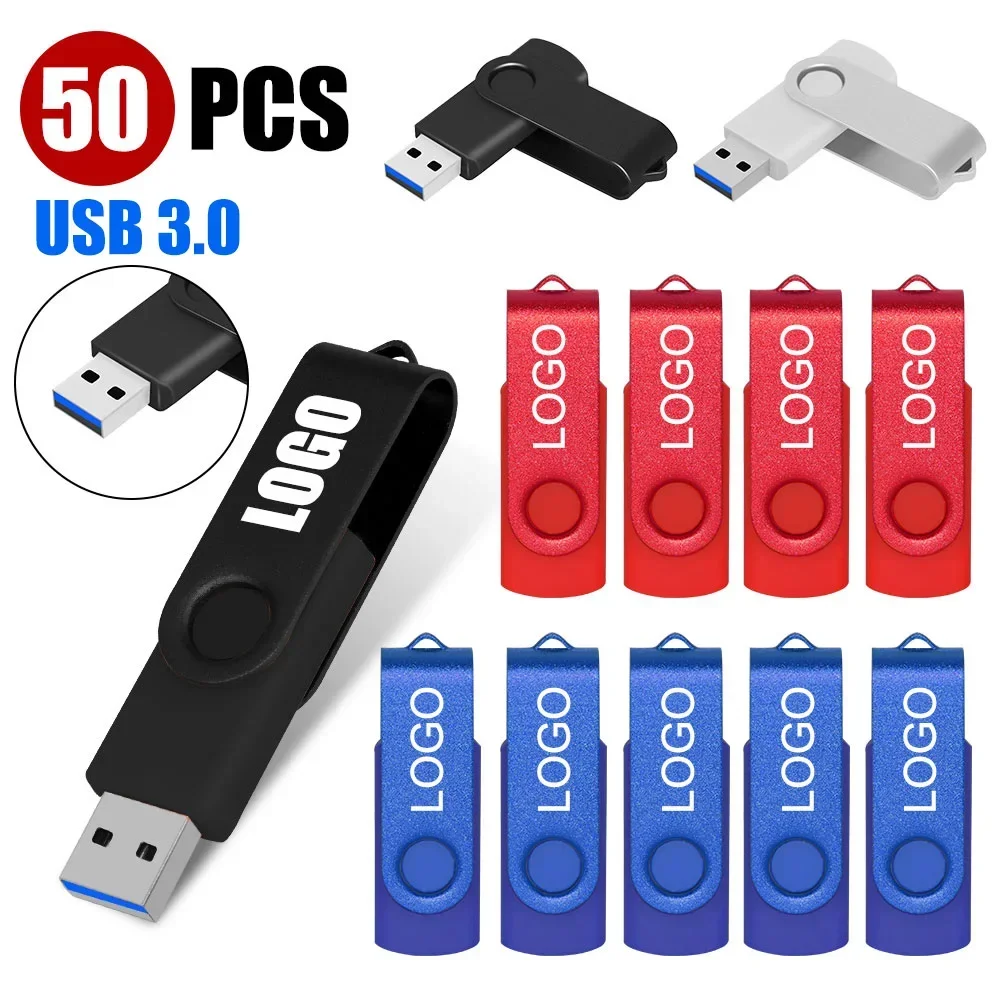 

50PCS/LOT NEW USB 3.0 Flash Drive 64GB Pen drive High Speed Metal Pendrive 8GB16GB 32GB Memory Disk Free Custom LOGO usb Sticks