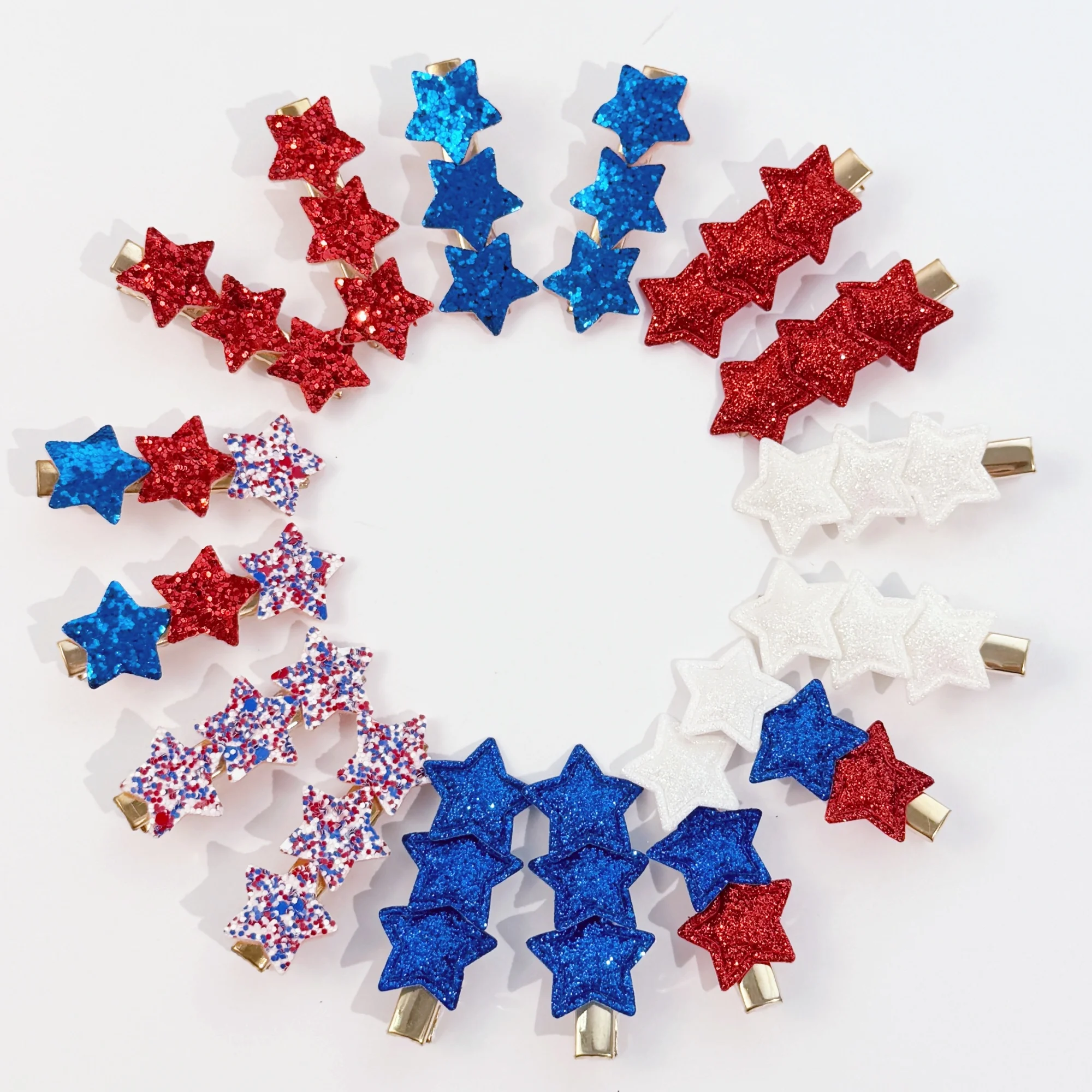 8/16 Stück Haarspangen zum Unabhängigkeitstag für Mädchen und Frauen, glitzernde Stern-Haarspangen, Haarspangen zum Unabhängigkeitstag, Party-Haarschmuck