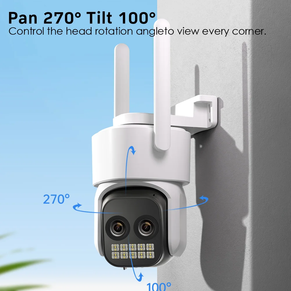 

8-мегапиксельная 4K10x гибридная камера с двумя объективами PTZ IP-камера 3,6 + 12 мм Wi-Fi Обнаружение человека 4-мегапиксельная аудиосистема видеонаблюдения O-KAM