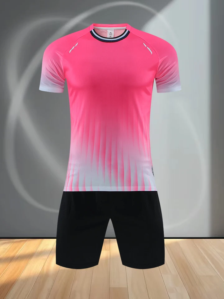 2026 New Style White Soccer Training Uniform Set for Adult Men & Kids, Jersey With Shorts Sport Suit