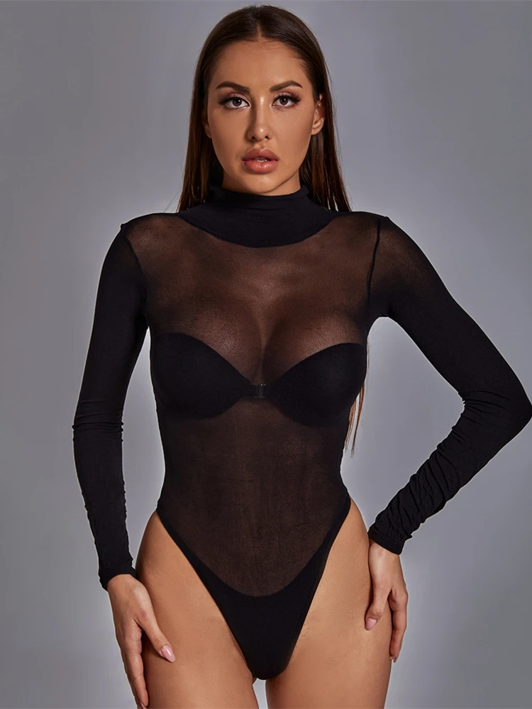 Night Club Wear For Women Erotic Fishnet Bodysuit Sexy Tight Lingerie Transparent Mesh Jumpsuit Ladies Porn Costume Sleepwear