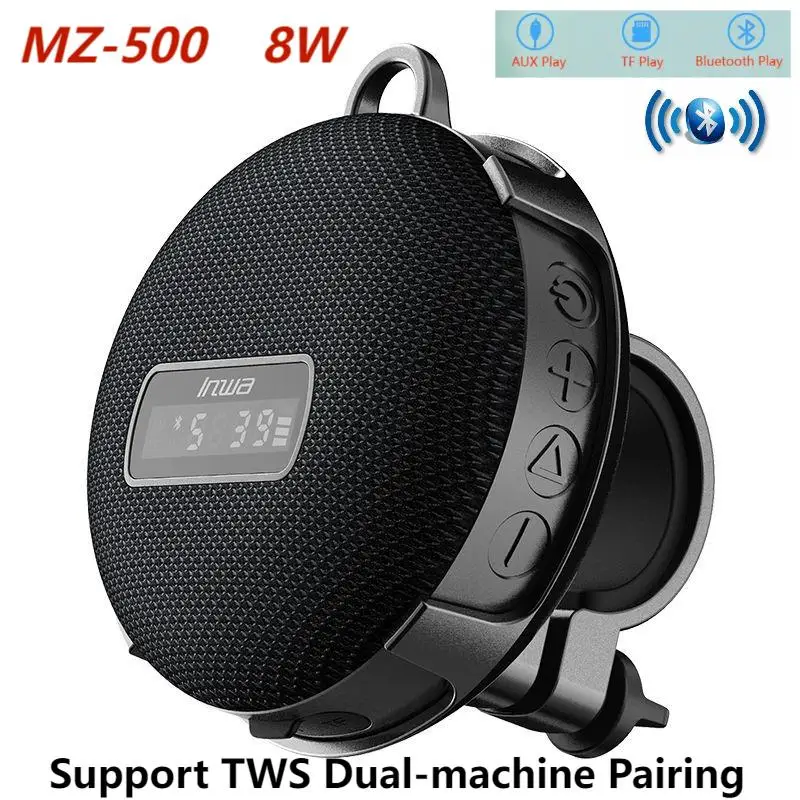 

MZ-500 Portable Bluetooth Speaker With Smart LED Digital Display IP67 Waterproof Subwoofer Outdoor Riding Sound Support AUX/TF