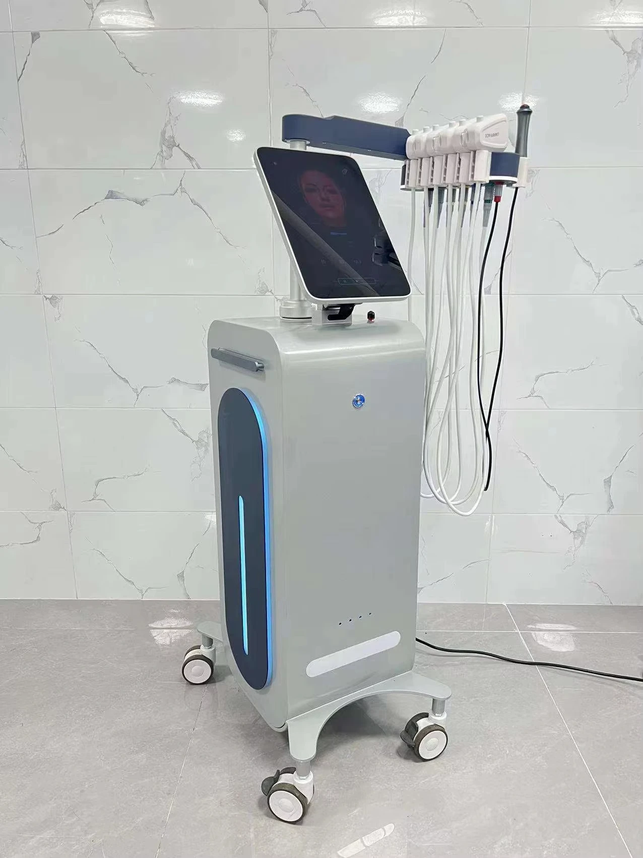 EMS垂直フェイスRFリフティングマシン マイクロカレント彫刻美容器 サロン用 - 引き締め強化