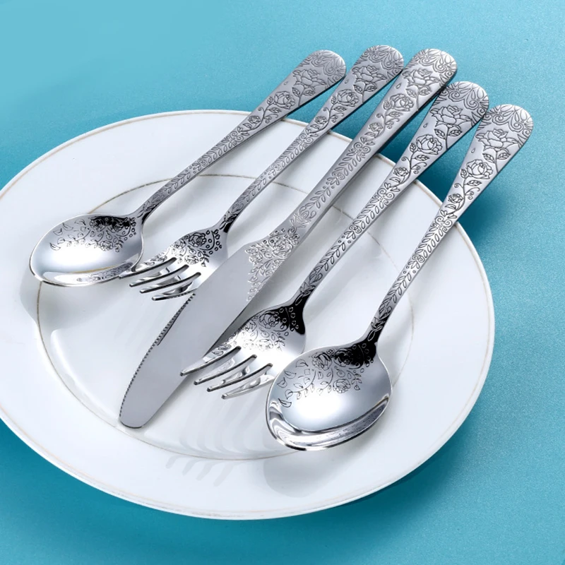 5/16Pcs Full Tableware for Kitchen,Stainless Steel Dinner Set with Box,Fork Spoon Knife Dinnerware Kit