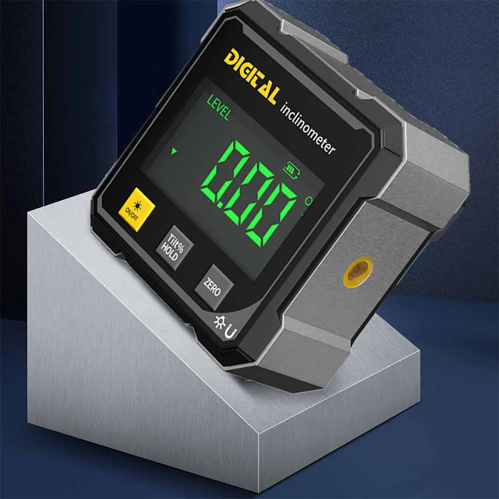 Household Double Sided Laser Inclinometer Multifunctional Four Sided Magnetic Absorption Angle Level Small Slope Measuring Tools