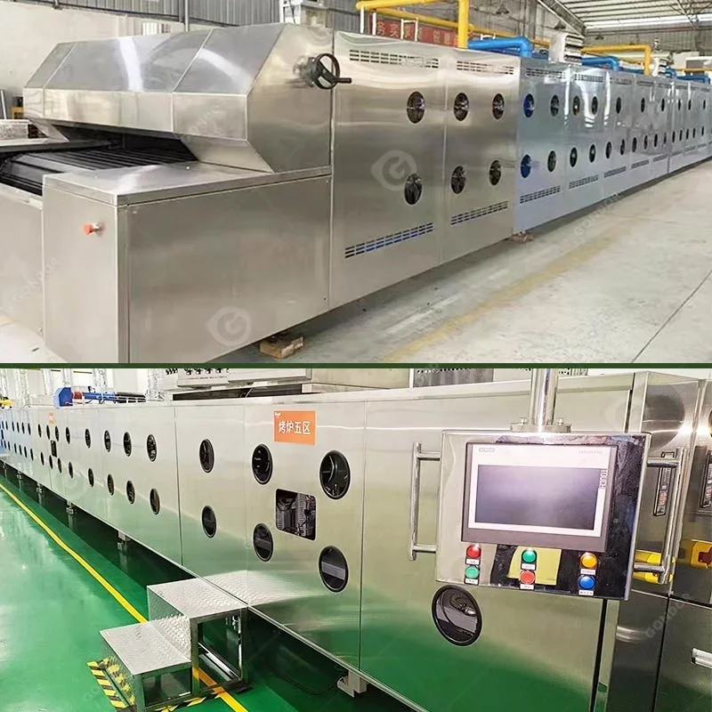 Continuous Solar Food Electric Heat Cookie Tunnel Potato Chips Baking Drying Oven With Conveyor for Piza Customized