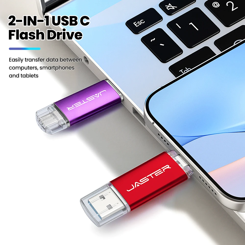 Type-C USB 3.0高速フラッシュドライブ 2in1ペンドライブ 128GB/64GB/32GB/16GB マルチフォーマット対応 Uディスク iPhone15 TYPE C対応