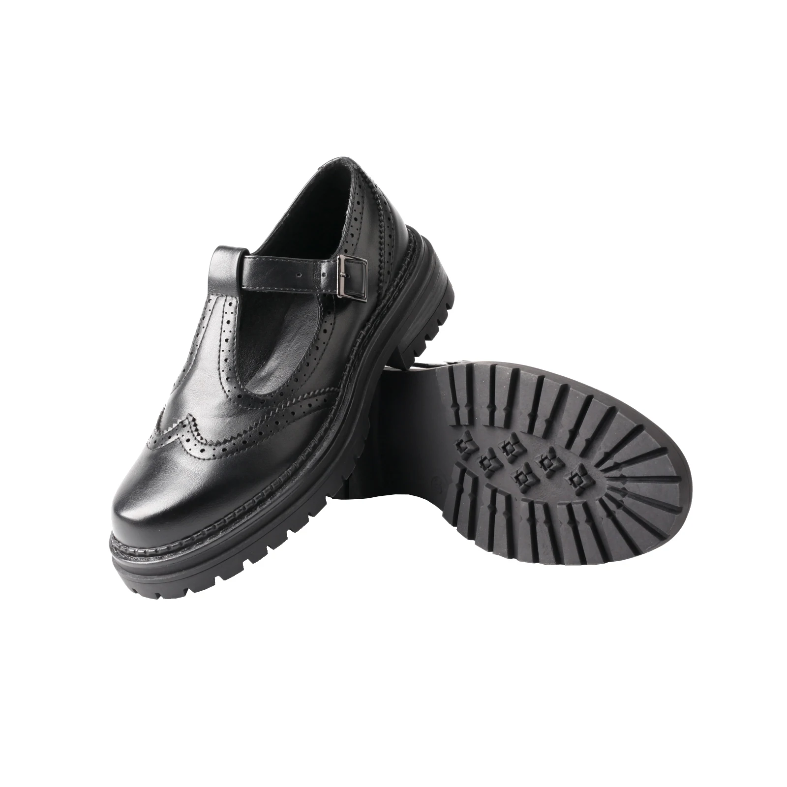 Retro-Brogue-Lederschuhe für Damen mit rundem Kopf und Schnitzereien, Frühlings- und Sommerkollektion, bequemes Design, klassischer Stil – Detail 3