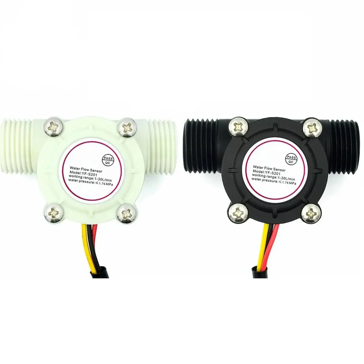 10PCS -S201 Water Sensor G1/2 Hall Effect Water Sensor Pulse Output Liquid Meter for Water Dispenser A