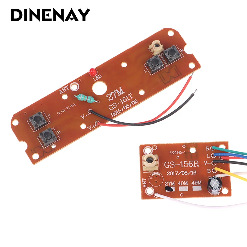 4CH RC Car Remote Control 27MHz Circuit PCB Transmitter and Receiver Board with Antenna Radio System