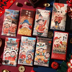 6Pcs Chinese New Year Money Envelope Lucky Red Pockets 2025 Snake Year Red Envelope Spring Festival Marriage Birthday Envelope