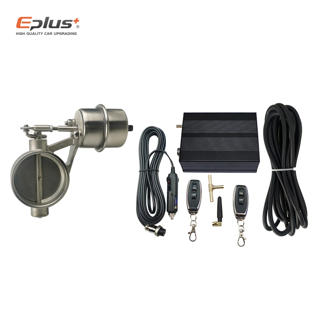 EPLUS Universal Car Exhaust Pipe System Control Valve dampers Vacuum Controller Device Remote Controller Switch 51 63 76MM Black