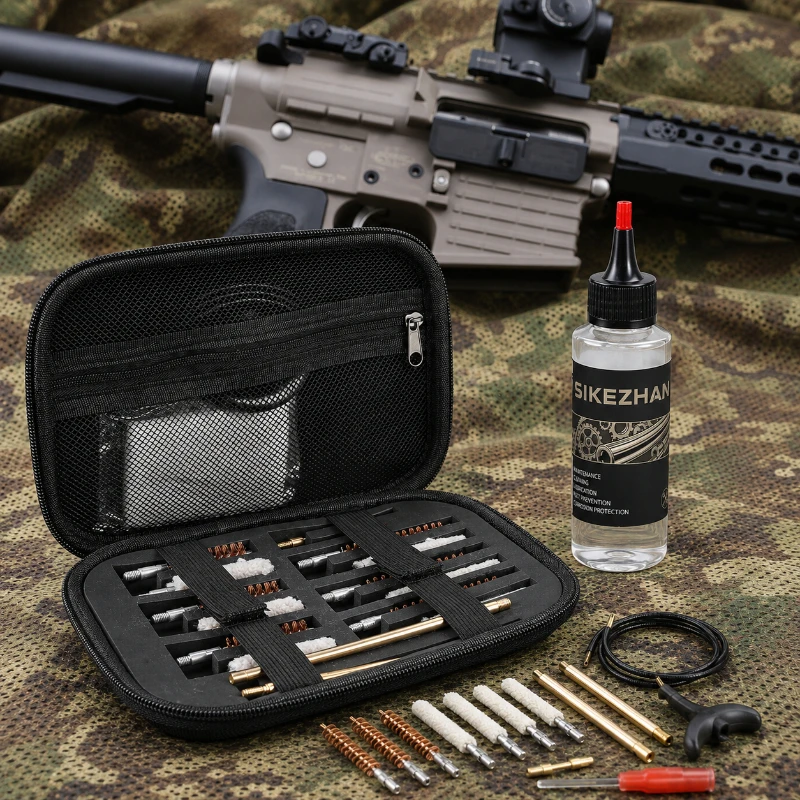 19Pcs Universal Gun Cleaning Kit 60ml CLP Anti-Rust Oil Barrel Brushes Firearm Maintenance Tool For Rifle Handgun Shotgun view 6