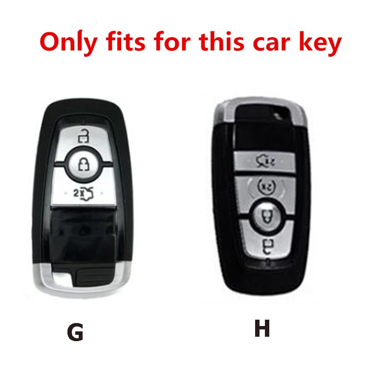 Zinc Alloy Leather Car Remote Key Case Cover Fob Shell For Ford Fusion Mondeo Mustang Edge Expedition EXplorer F-150 F-250 F-350