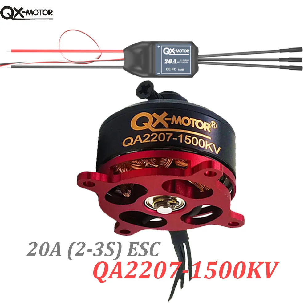 

QX-Motor QA2207 Brushless Motor 1500KV With 20A ESC For F3P RC Fixed-wing Aeroplane Airplane