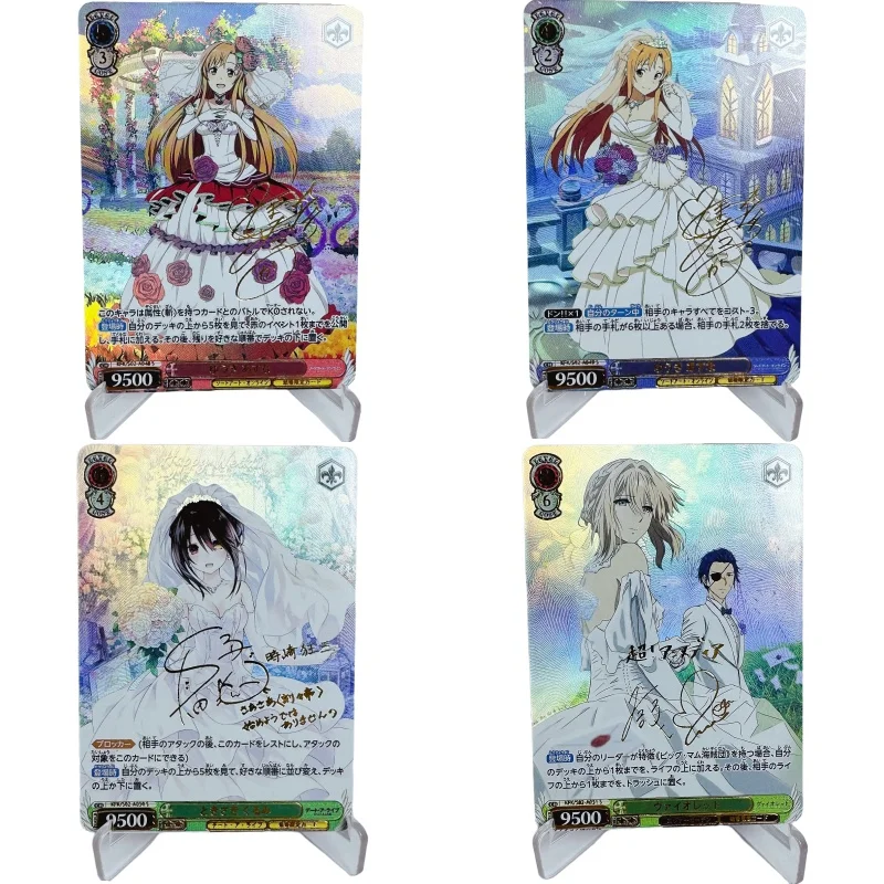 ACG WS Cards Tokisaki Kurumi Yuuki Asuna Violet Inuyasha Kagome Anime Game Characters Collection DIY Color Flash Wedding Cards