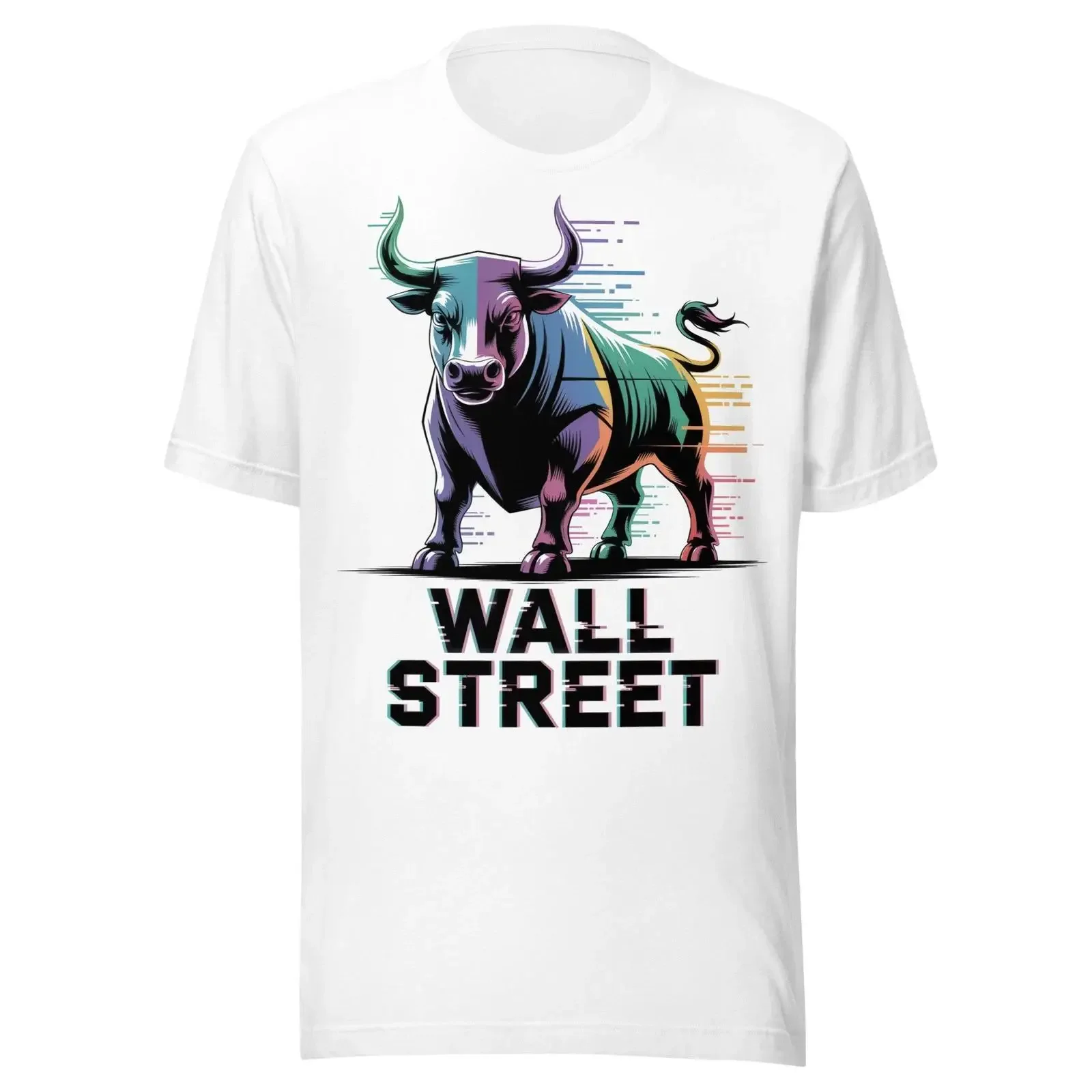 Wall Street Charging Bull Matrix Glitch Day Trader Forex XRP BTC Crypto T Shirt vintage Washed Casual Unisex Stylish graphic