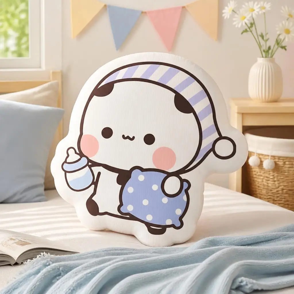 Bubu Dudu Panda going to sleep Cushion Irregular Stuffed Throw Pillow Home Decor Gift Sofa Bed