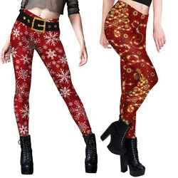 You're My Secret-Leggings de Natal sexy para mulheres, estampa floco de neve, calças elásticas femininas, calças festivas, calças engraçadas