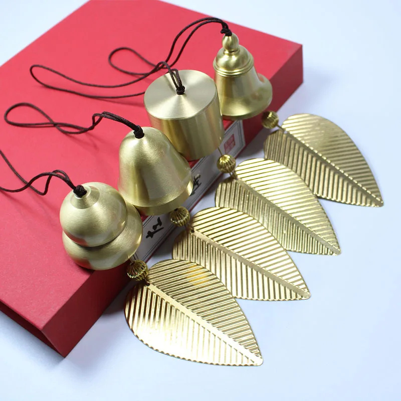 Creative Japanese Style Brass Wind Chimes Home Balcony Bedroom Car Interior Hanging Ornaments Birthday Gifts Leaf Wind Chimes - view 3