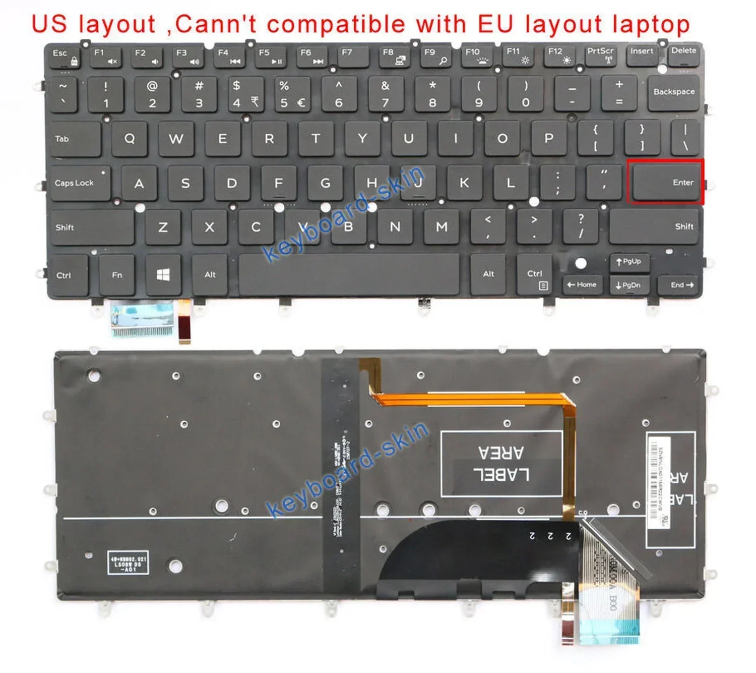 New US Keyboard Backlit For Dell Inspiron P57G P57G001 P41F P41F001 XPS P54G 0DKDXH NSK-LS0BW 490.01V07.0D01 04XVX6 DKDXH Laptop