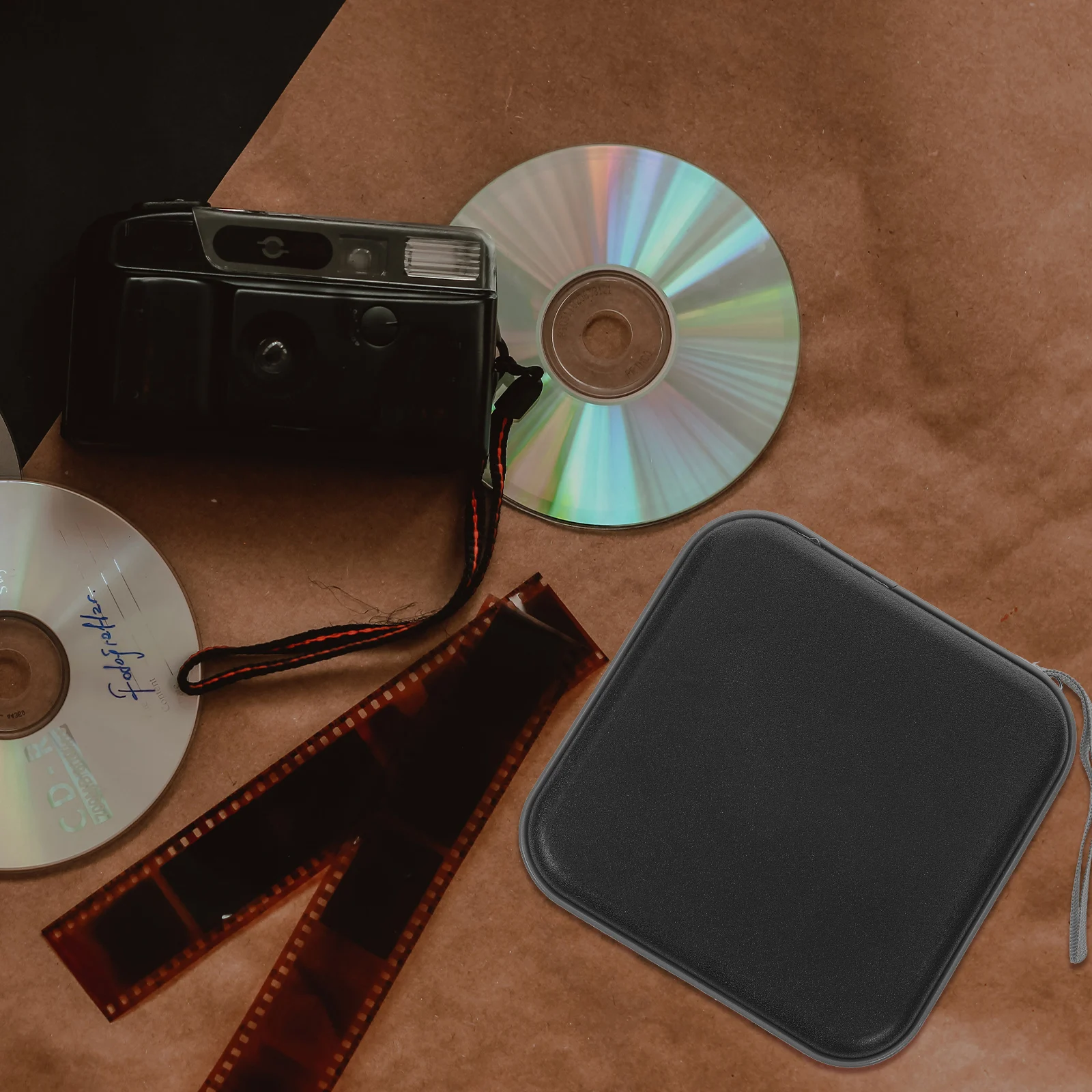 

2pcs Cd/Dvd Zipper Closure Square Dvd Holder Dvd Disc Holder Media Cd Case Storage Pouch For Travel Home Use