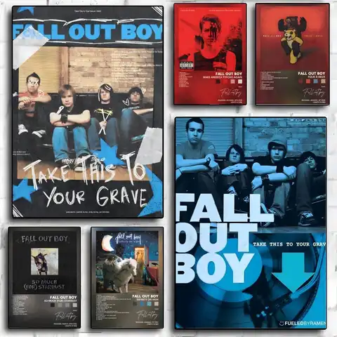 Rock Band F-Fall Out Boy Music Poster High-Quality Aesthetic Wall Painting Stickers For Dormitory And Living Room Decor