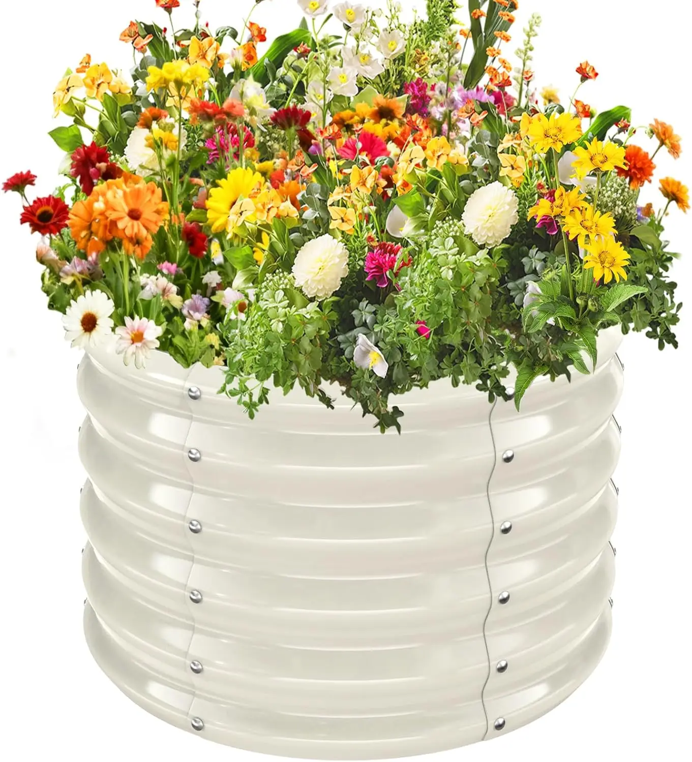 

Round Metal Raised Garden Bed with 16.5" Depth for Vegetables Flowers Herbs