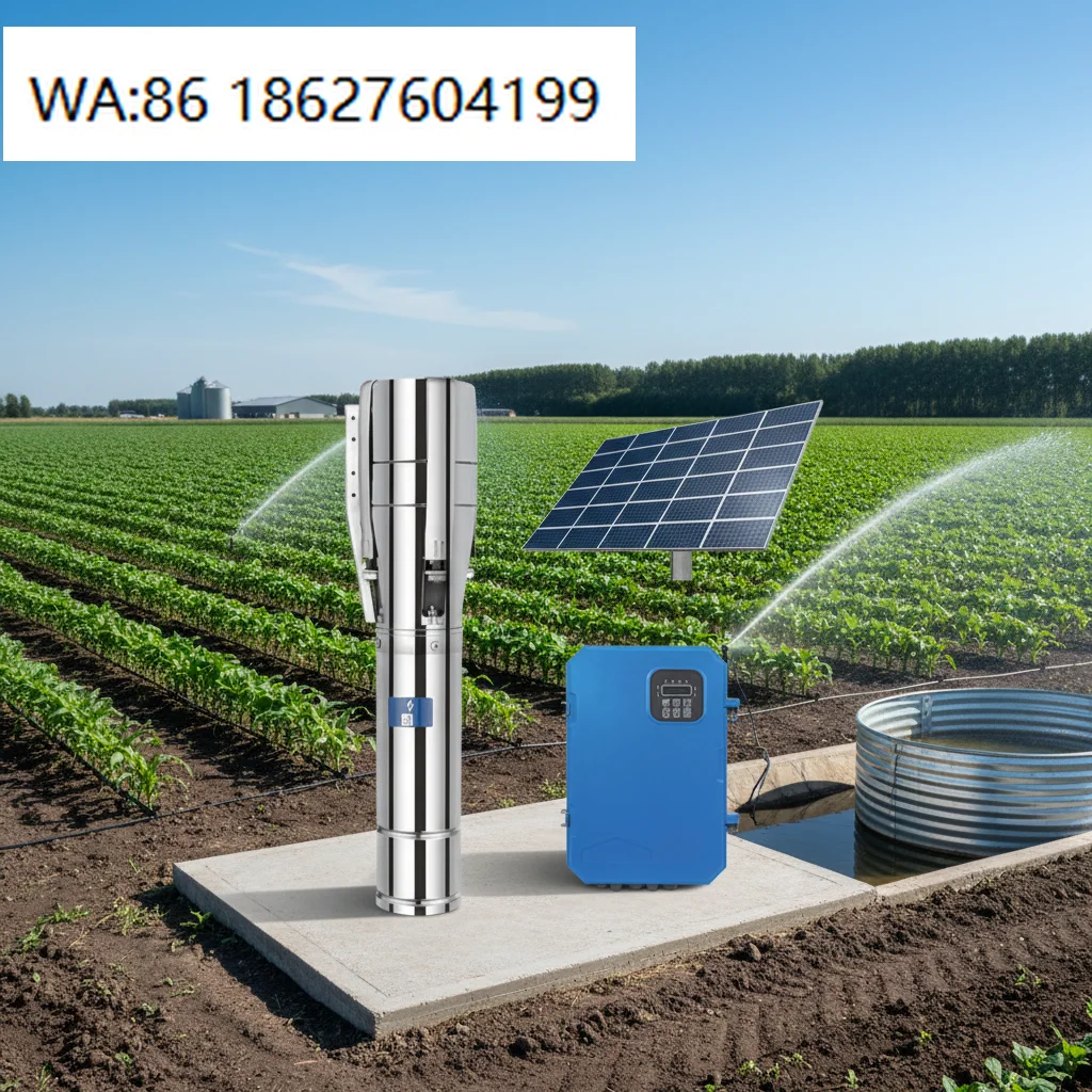 Deep Well Solar Pump With Controller MPPT Controller Stainless Steel Off-Grid Water Supply