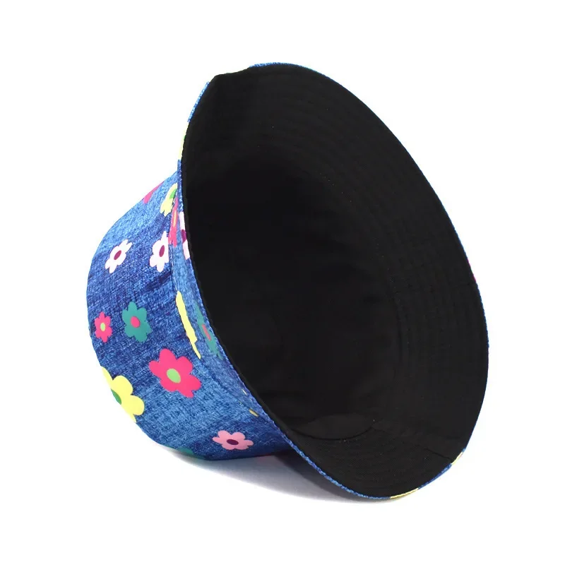 Sombrero de pescador con estampado Floral para mujer, gorro de pescador de Panamá con flores ámbar, plegable de doble cara para playa y exteriores, moda de verano