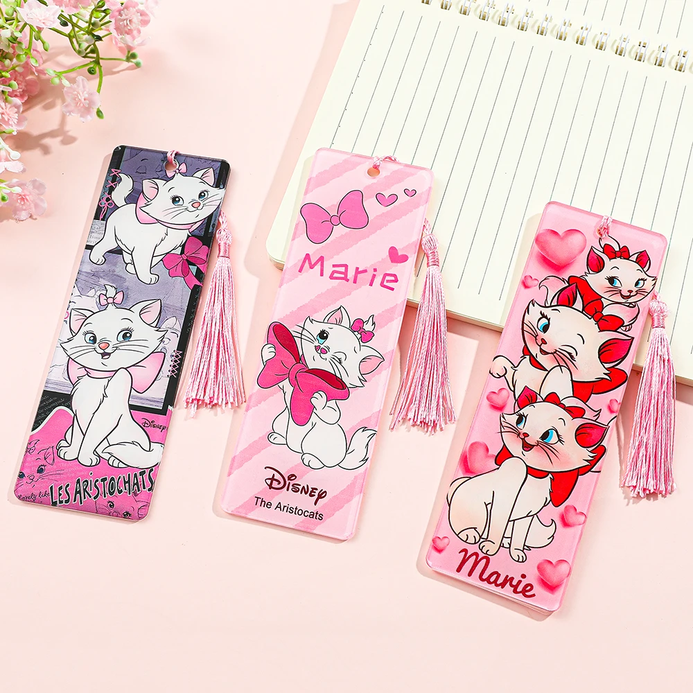 Cartoon The Aristocats Disney Marie Cat Pink Acrylic Bookmarks