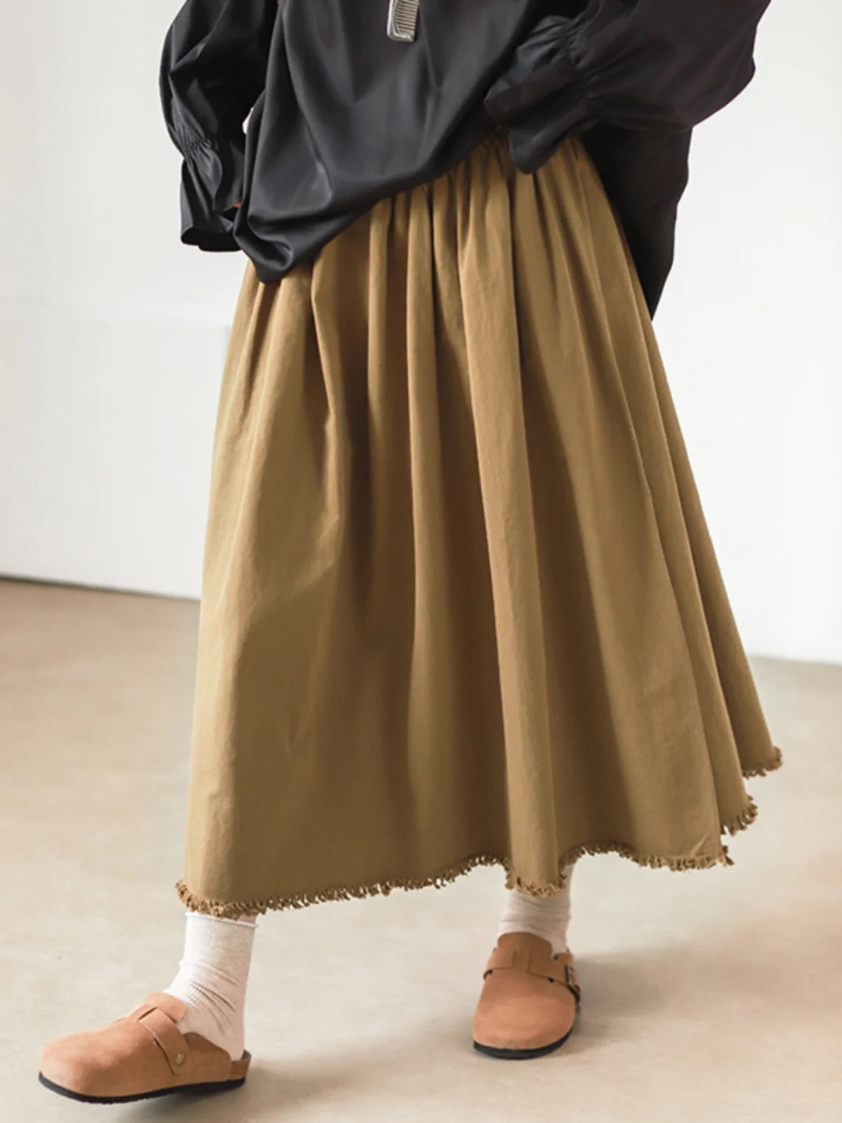 

Phil Dan 2X l плиссированная юбка-миди с эластичной резинкой на талии, длинная юбка из художественного хлопка потертого цвета 2998, винтажный Sle