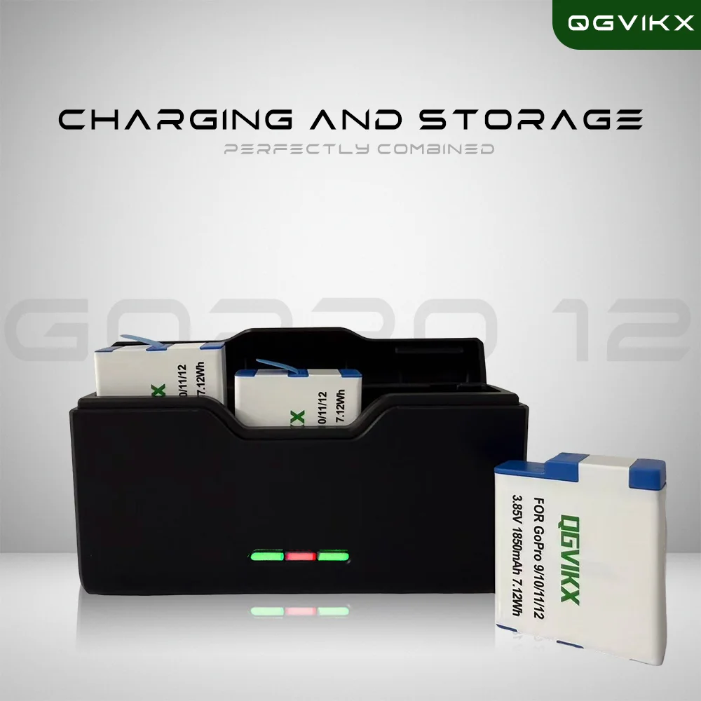 GoPro Hero 12/11/10/9 Battery for Support Reverse Charging with Type-C Port To Charge and Discharge GoPro 9/10/11/12 Battery