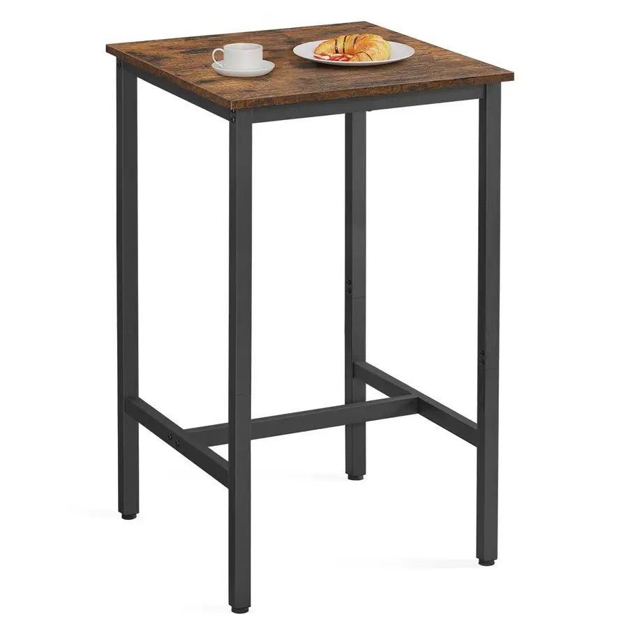

Bar Table, Small Kitchen Dining Table, High Top Pub Table, Height Cocktail Table for Living Room Party, Sturdy Metal Frame, 23.6