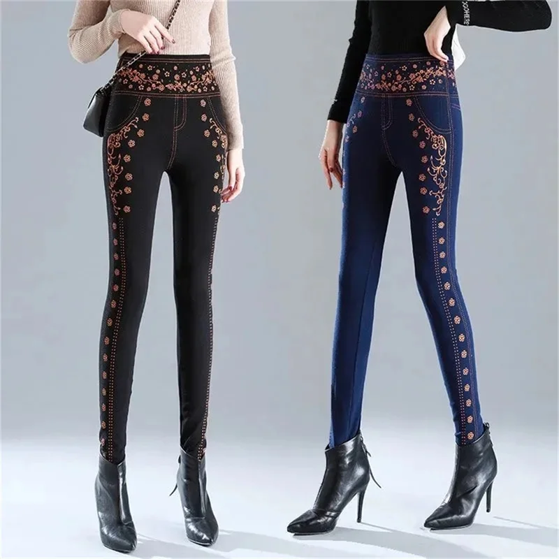 2024 Spring And Autumn Pant Adding High Waist High Elastic External Wear Elastic Pencil Pants Comfortable Underpants Slimming