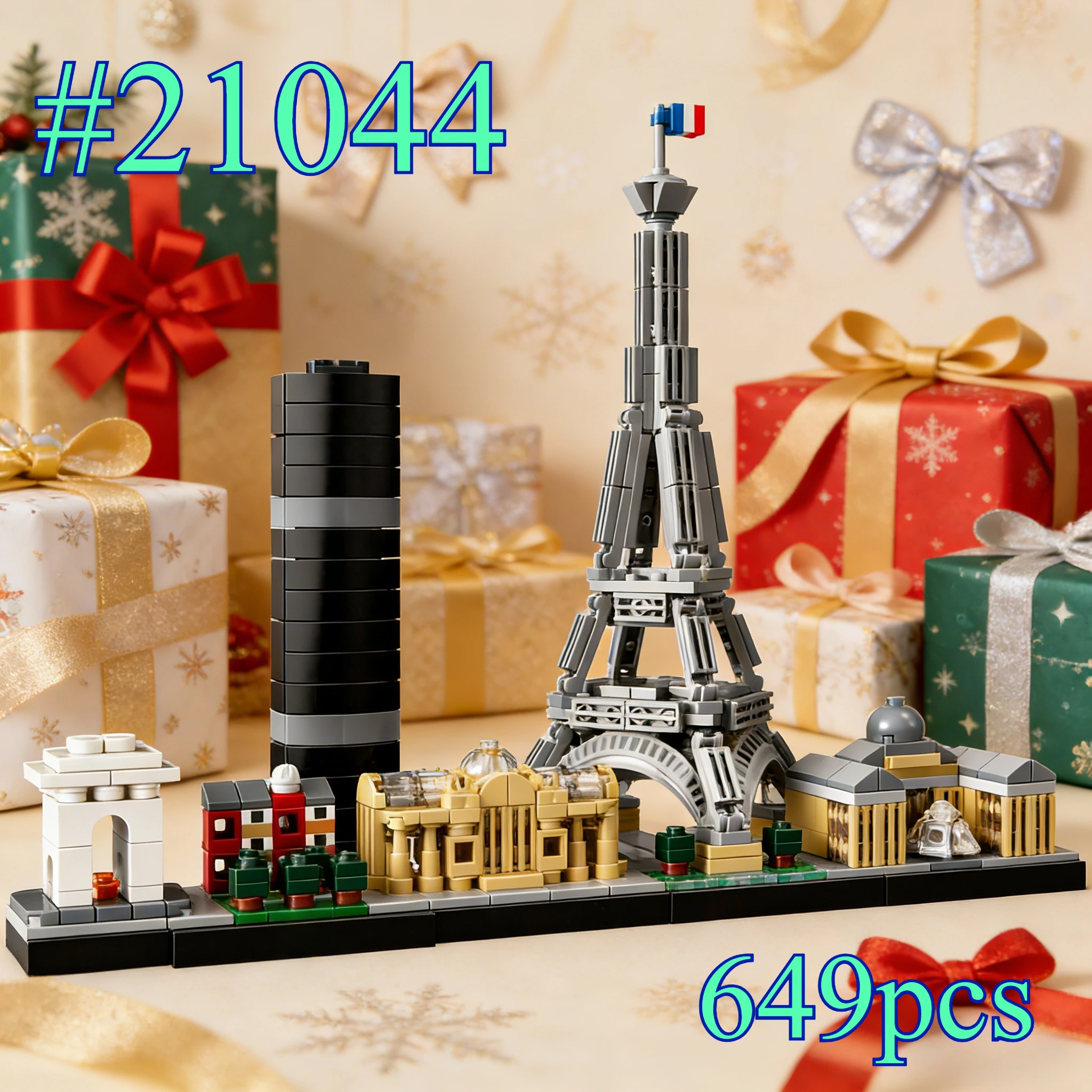 

Эффектные наборы строительных блоков Paris Skyline 21044, подходящие для рождественских подарков, совместимые с частицами Legoed, 649 шт.