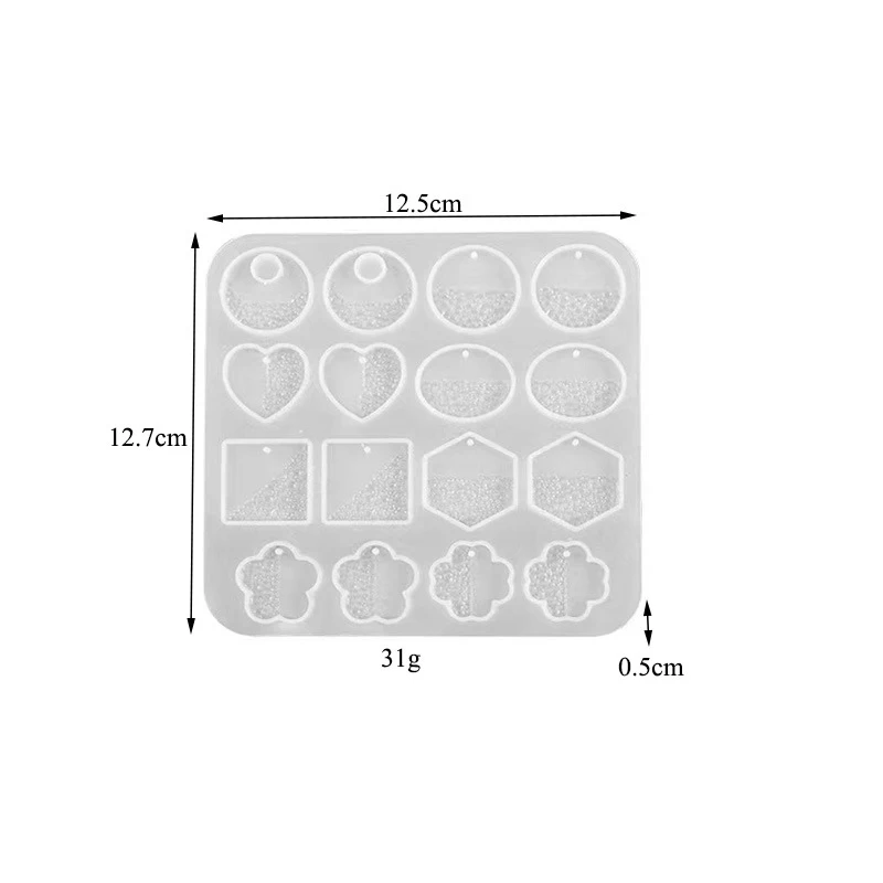 1pcs Earring Pendant Silicone Resin Mold Epoxy Jewelry Making Keychain Keyrings Molds DIY Charms Pendant Mould Jewelry Findings