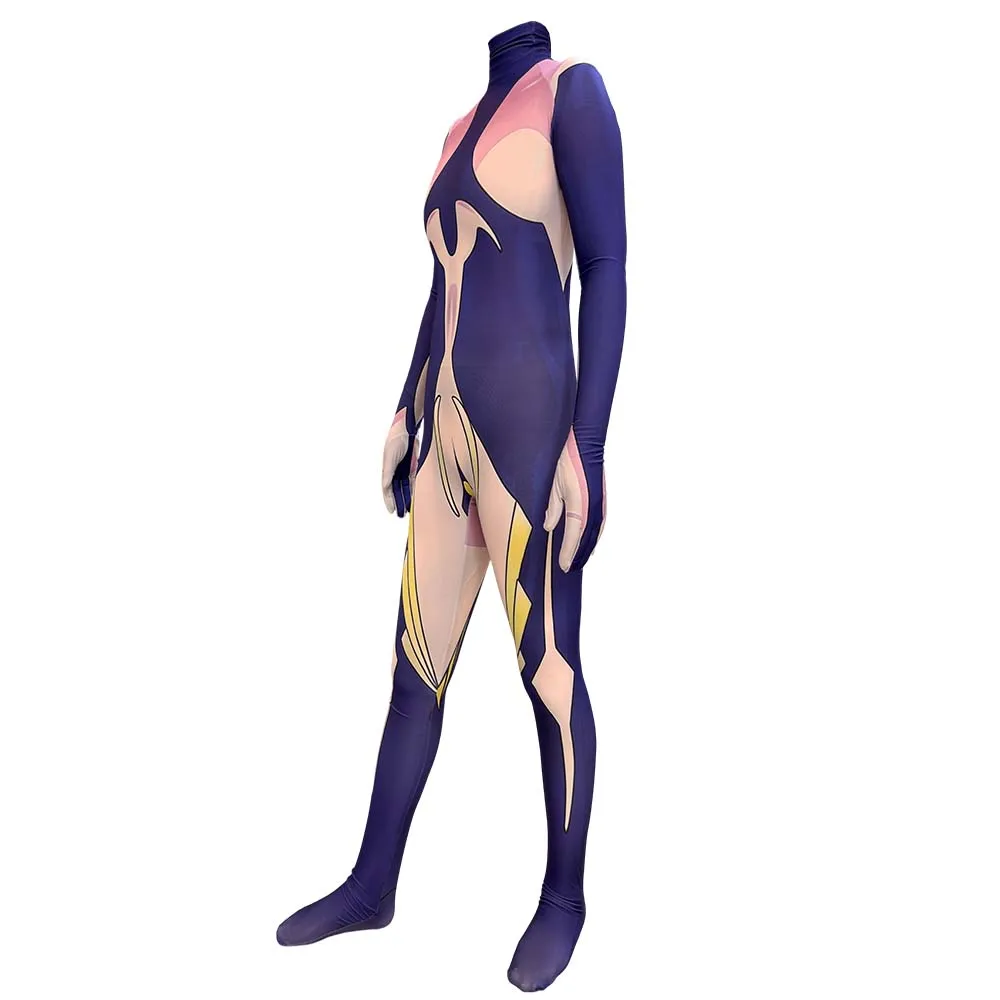 

Adult Women Hana Cosplay Costume 3D Print Zentai Full Bodysuit Halloween Game Party Jumpsuit