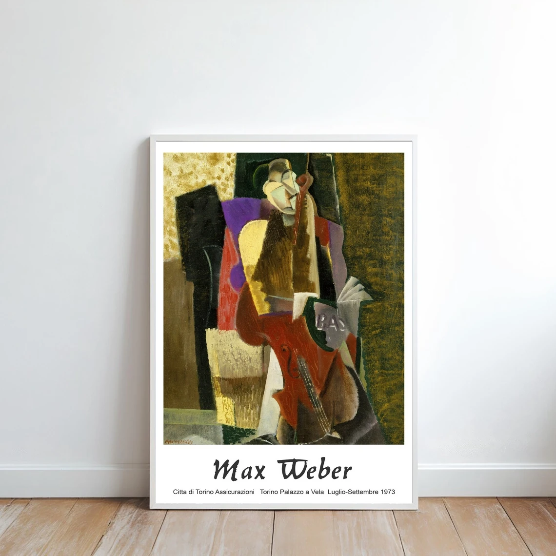 Reimpresión de una exposición italiana Vintage de 1973, póster para trabajos de Max Weber, lienzo impreso, decoración del hogar, pintura de pared