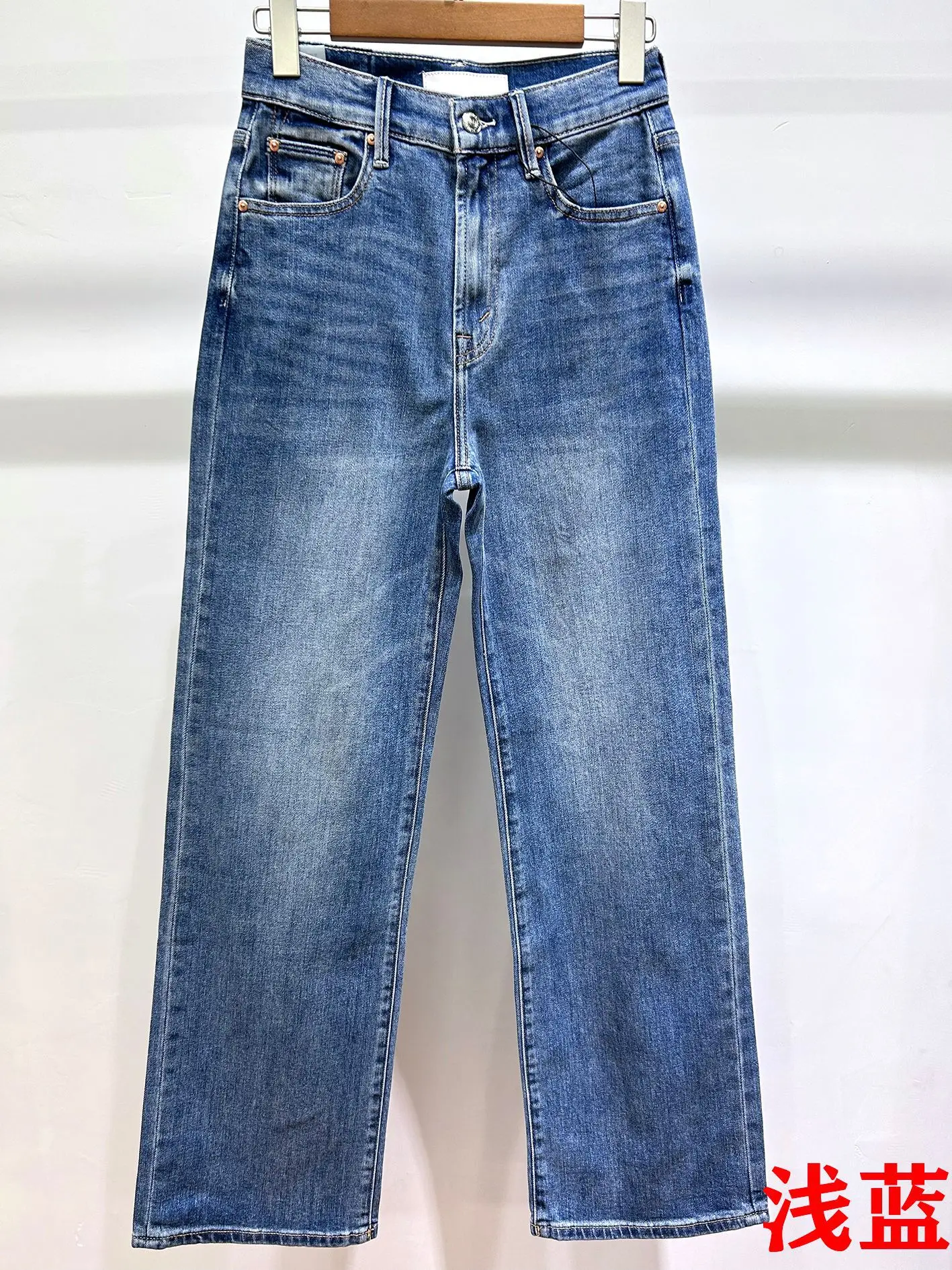 Women high waist loose jeans fashion Versatile lady Straight denim pants