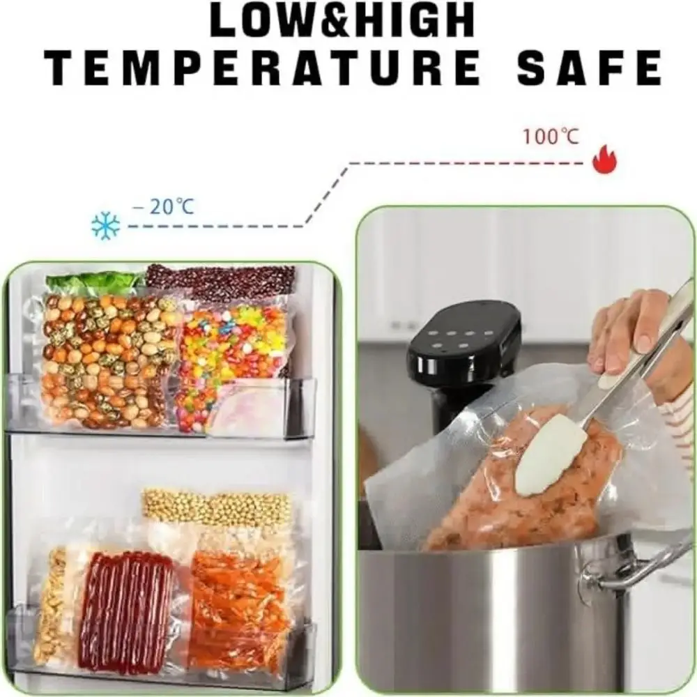 

Transparent Kitchen Vacuum Sealer Bag 12/15/20/25/28cm 500cm/roll Food Packaging Bag Steaming Sous Vide Cooking Bag