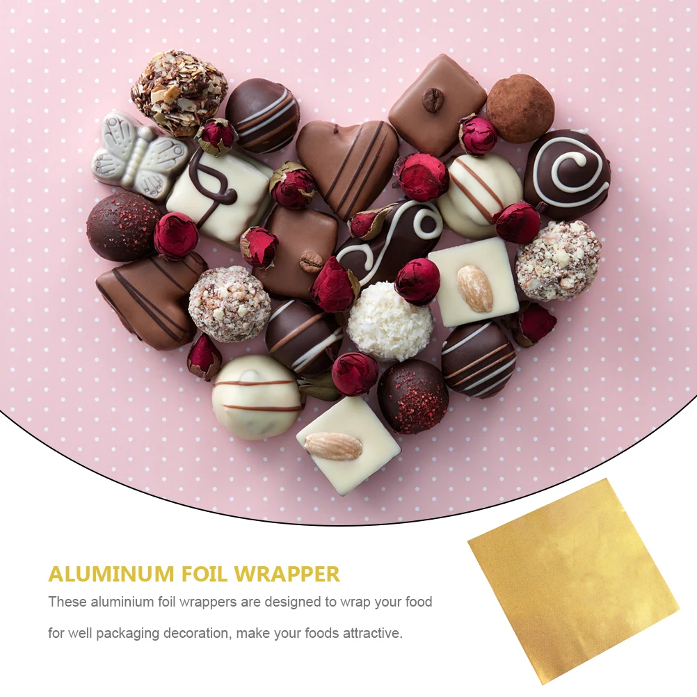 

600Pcs Chocolate Aluminum Foil Wrappers Candy Wrapping Paper for Birthday Wedding Party Packaging Candy Wrapper
