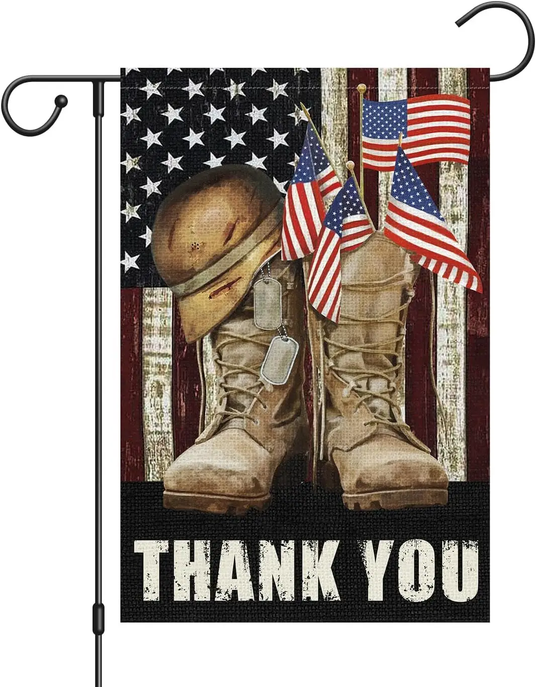 Патриотический праздничный флаг Louise Maelys, Садовый флаг 12x18, двусторонний, маленький, из мешковины, с благодарностью, для сада, двора, флаги, баннер