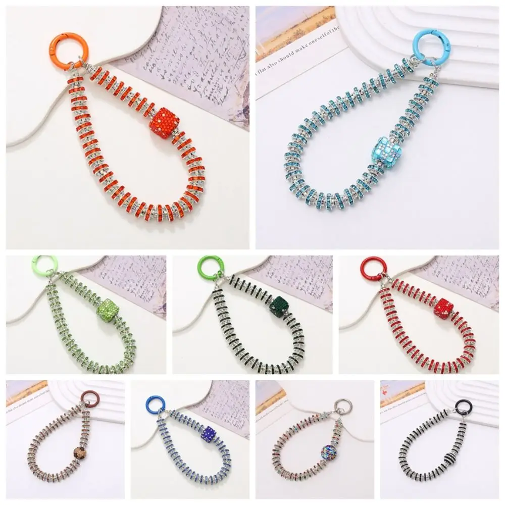 

Color Diamond Diamond Phone Strap Wrist Chain Anti Loss Mobile Phone Lanyard Rhinestone Sparkling Cellphone Chain